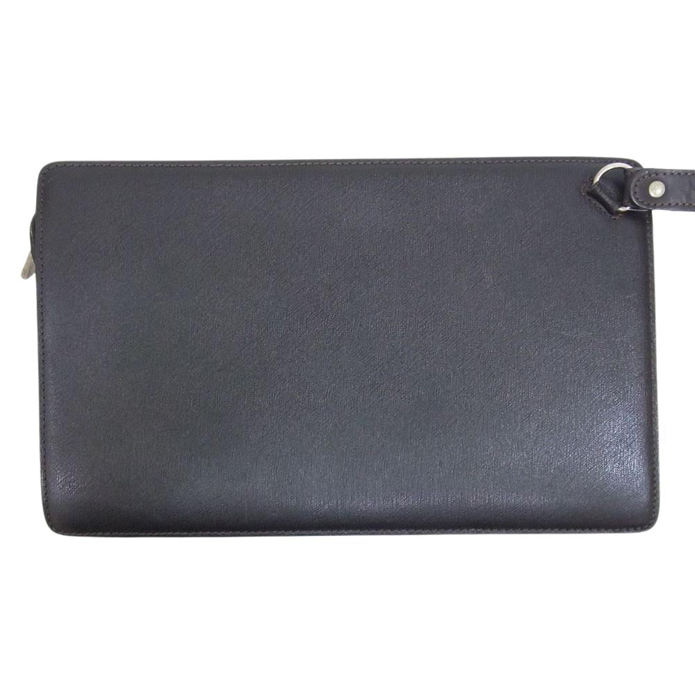 Dunhill ダンヒル レザー セカンド クラッチ バッグ ブラウン系【中古】