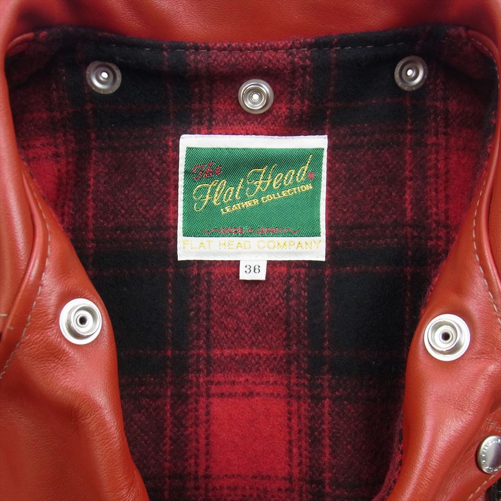 THE FLAT HEAD ザフラットヘッド WRJ-51 ホースハイド 馬革 ダブル ライダース ジャケット レッド系 36【新古品】【未使用】【中古】