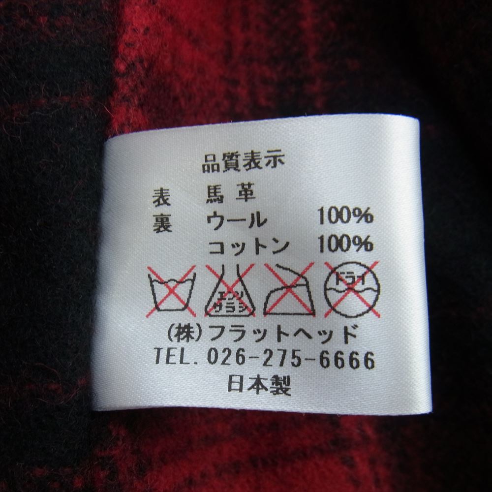 THE FLAT HEAD ザフラットヘッド WRJ-51 ホースハイド 馬革 ダブル ライダース ジャケット レッド系 36【新古品】【未使用】【中古】