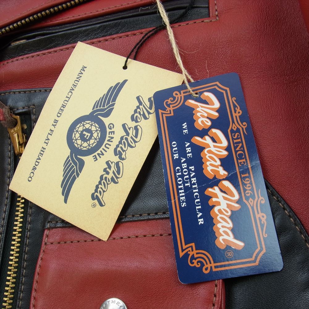 THE FLAT HEAD ザフラットヘッド WRJ-51 ホースハイド 馬革 ダブル ライダース ジャケット レッド系 36【新古品】【未使用】【中古】