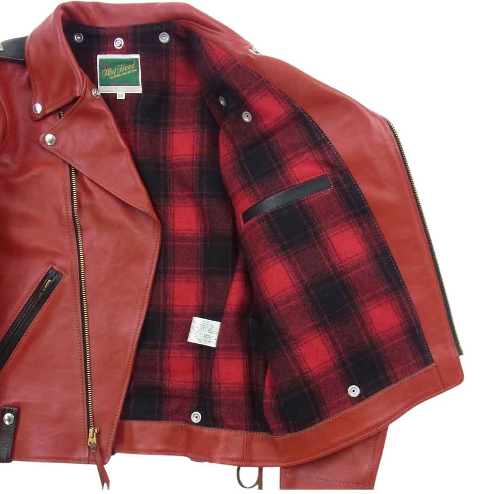 THE FLAT HEAD ザフラットヘッド WRJ-51 ホースハイド 馬革 ダブル ライダース ジャケット レッド系 36【新古品】【未使用】【中古】