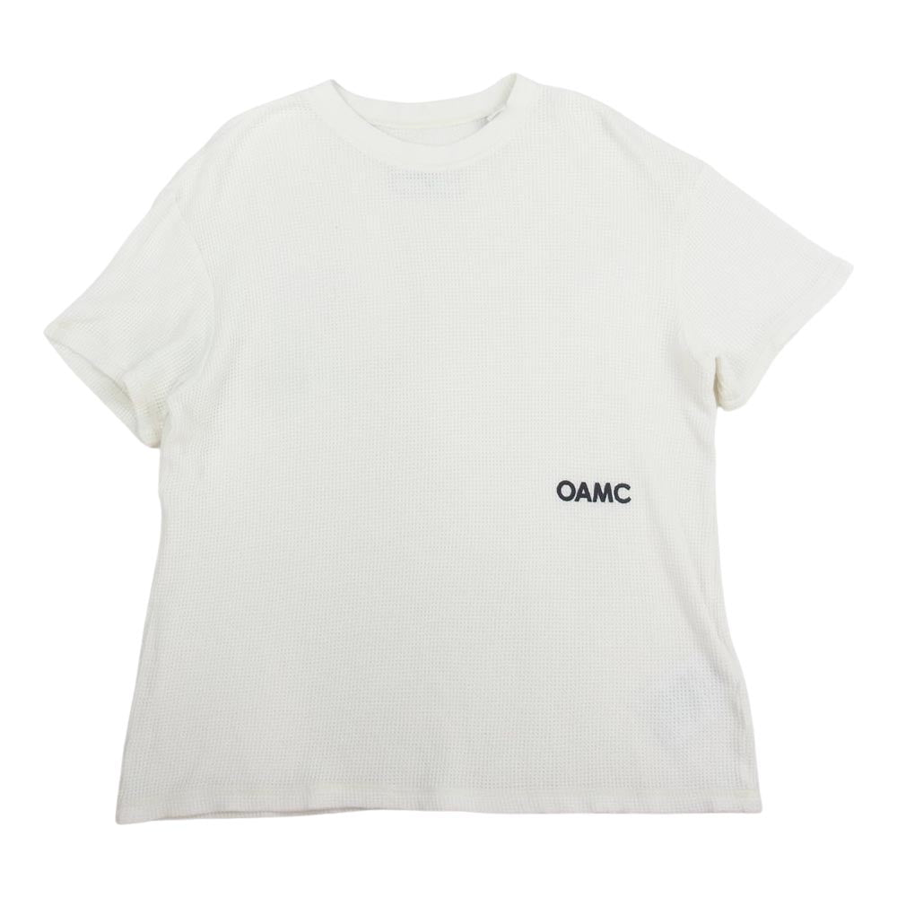 オーエーエムシー OAMN705182 WAFFLE S/S TOP ロゴプリント ワッフル 半袖 Tシャツ カットソー ホワイト系 MEDIUM【中古】