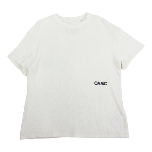 オーエーエムシー OAMN705182 WAFFLE S/S TOP ロゴプリント ワッフル 半袖 Tシャツ カットソー ホワイト系 MEDIUM【中古】