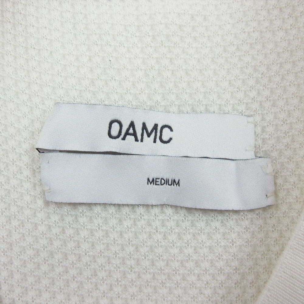 オーエーエムシー OAMN705182 WAFFLE S/S TOP ロゴプリント ワッフル 半袖 Tシャツ カットソー ホワイト系 MEDIUM【中古】