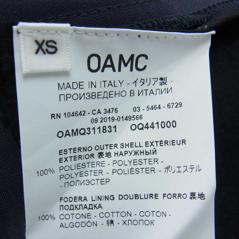 オーエーエムシー OAMQ311831 DRAWCORD Trousers ドローコード クロップド ストレート スラックスパンツ ネイビー系 XS【美品】【中古】