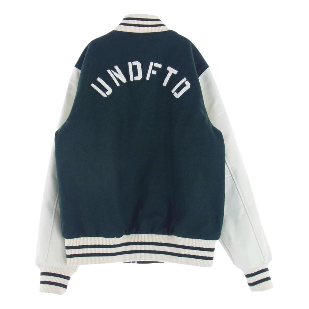 A BATHING APE アベイシングエイプ 20AW × UNDFTD VARSITY JACKET アンディフィーテッド バーシティジャケット スタジャン グリーン  ホワイト系 グリーン系 M【中古】