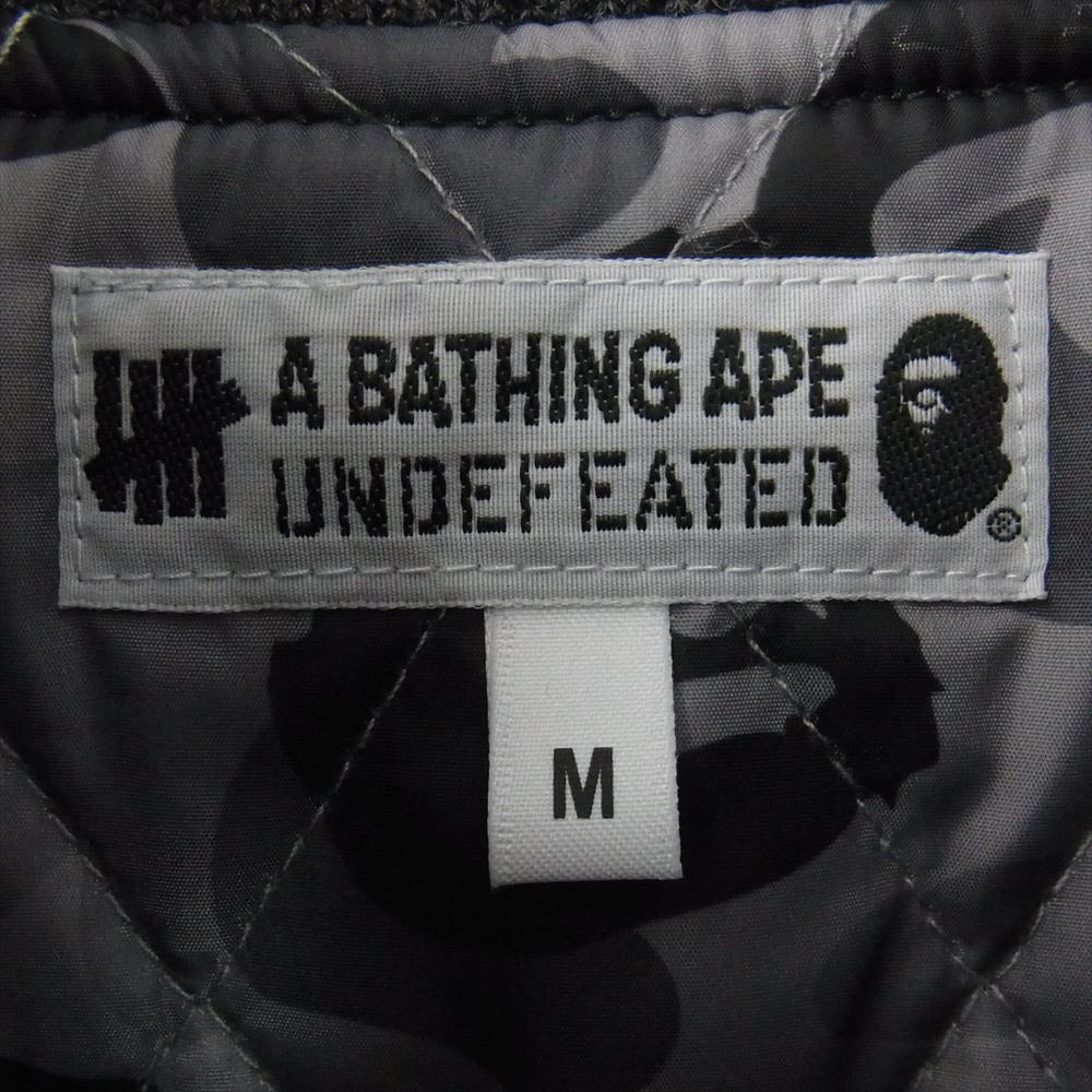 A BATHING APE アベイシングエイプ 20AW × UNDFTD VARSITY JACKET アンディフィーテッド バーシティジャケット スタジャン ブラック  ブラック系 ダークグレー系 M【中古】