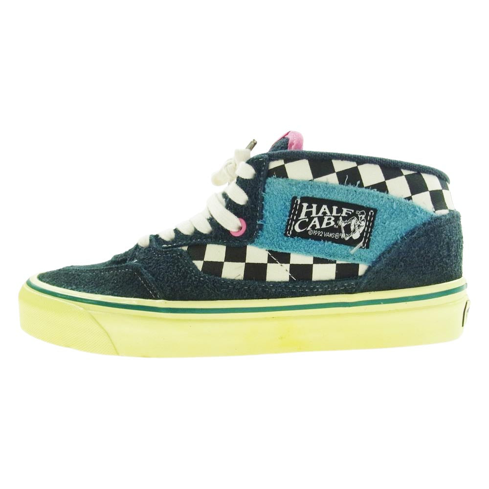 VANS バンズ VN0A5KX6BZU × LIBERAIDERS HALF CAB 33 DX TRUE WHITE TURKISH TILE リベレイターズ ハーフキャブ ハイカット スニーカー ネイビー系 26cm【美品】【中古】