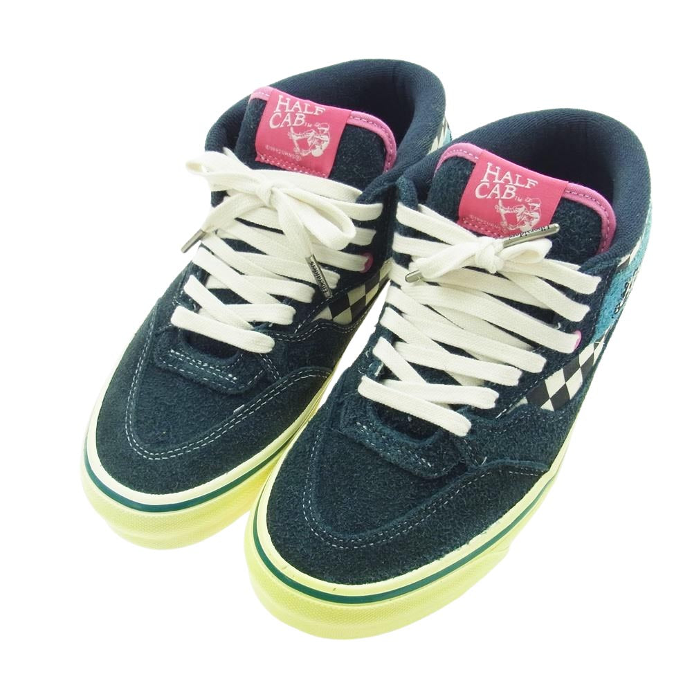 VANS バンズ VN0A5KX6BZU × LIBERAIDERS HALF CAB 33 DX TRUE WHITE TURKISH TILE リベレイターズ ハーフキャブ ハイカット スニーカー ネイビー系 26cm【美品】【中古】