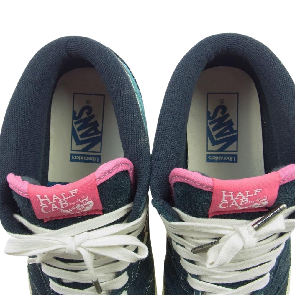 VANS バンズ VN0A5KX6BZU × LIBERAIDERS HALF CAB 33 DX TRUE WHITE TURKISH TILE リベレイターズ ハーフキャブ ハイカット スニーカー ネイビー系 26cm【美品】【中古】