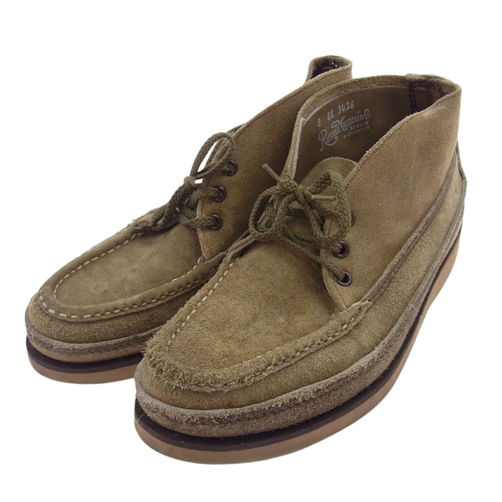 RUSSELL MOCCASIN ラッセルモカシン S200-27W Sporting Clays Chukka スポーティングクレー チャッカ Laramie Suede ララミースウェード モカシン ブーツ ライトブラウン系 8【中古】