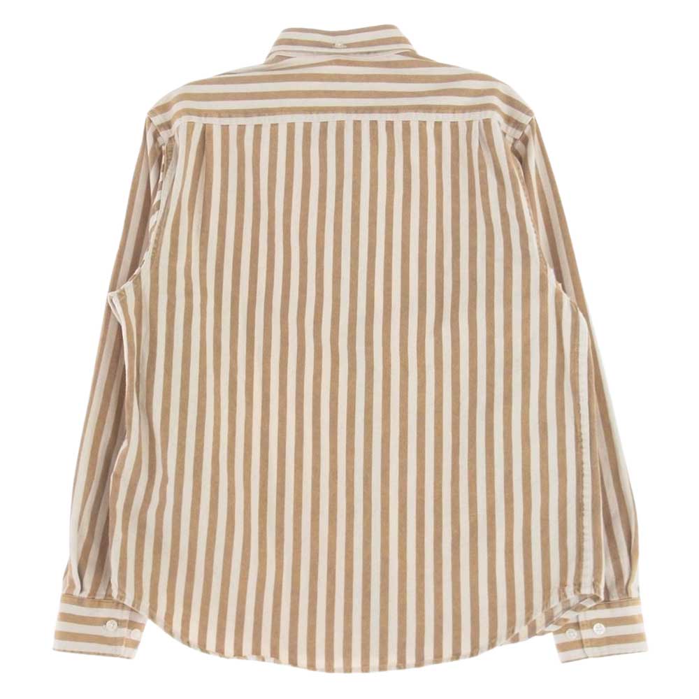 Supreme シュプリーム 19AW Denim Shirt Tan Stripe デニム ストライプ 長袖 シャツ ライトブラウン系 オフホワイト系 S【中古】