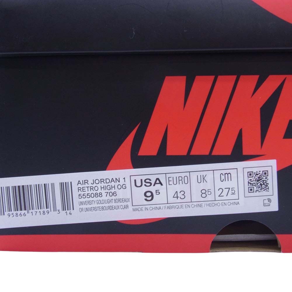 NIKE ナイキ 555088-706 AIR JORDAN 1 RETRO HIGH OG エア ジョーダン 1 レトロ ハイ オリジナル ユニバーシティー ゴールド スニーカー マルチカラー系 27.5cm【新古品】【未使用】【中古】