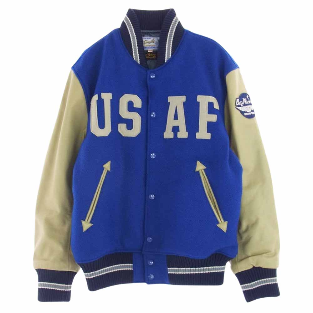 WHITESVILLE ホワイツビル MV13938 BUZZ RICKSON'S 30oz WOOL SET-IN MELTON AWARD JACKET USAF バズリクソンズ スタジャン スタジアムジャケット ブルー系 40【中古】