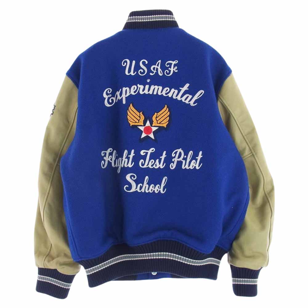WHITESVILLE ホワイツビル MV13938 BUZZ RICKSON'S 30oz WOOL SET-IN MELTON AWARD JACKET USAF バズリクソンズ スタジャン スタジアムジャケット ブルー系 40【中古】