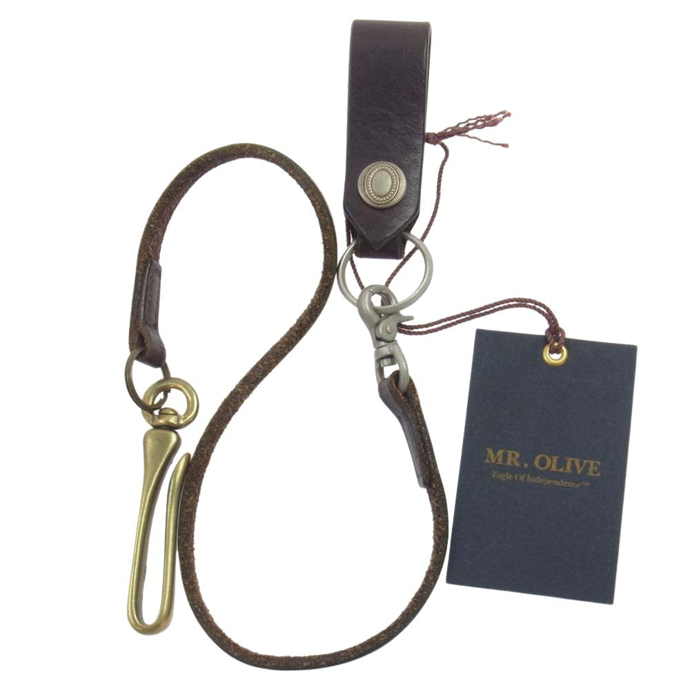 MR.OLIVE ミスターオリーブ ME205 レザー フック ウォレットチェーン ブラウン系【中古】