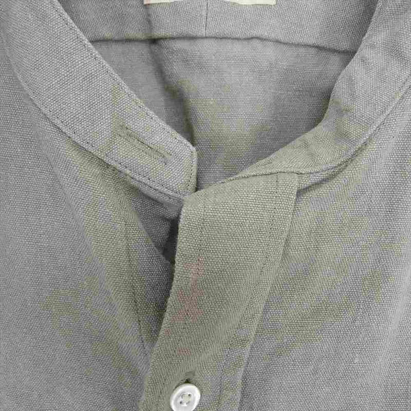 ユーゲン SHIRT 065 Linen Rob リネン 長袖 ロング シャツ ジャケット カーキ系 2【中古】