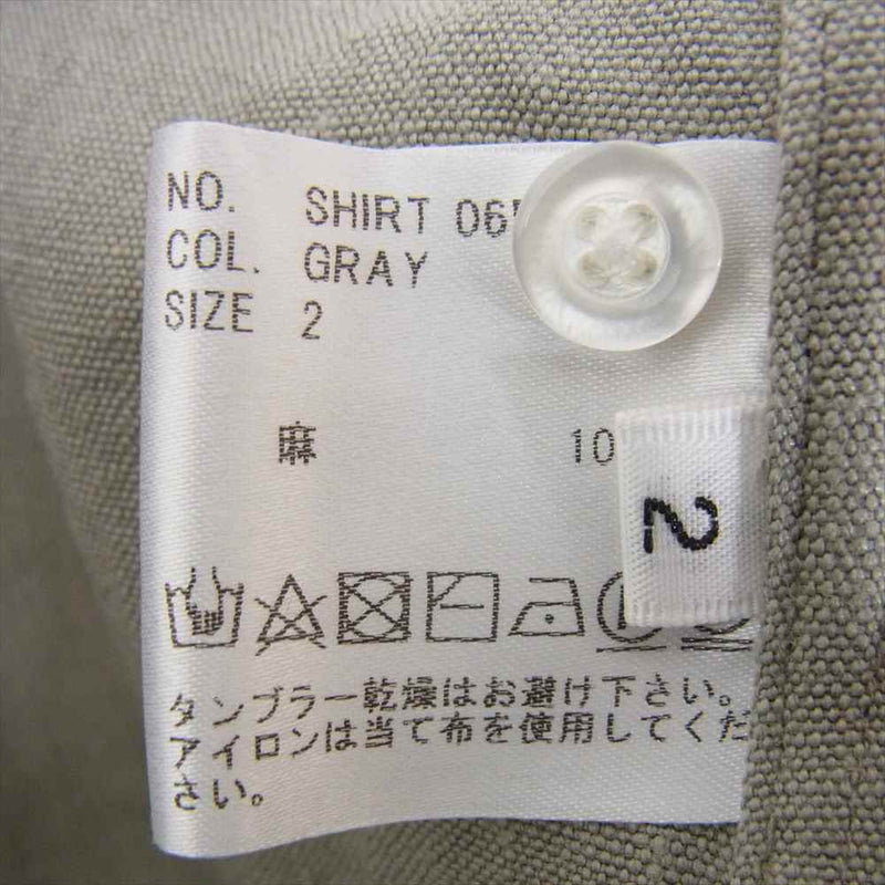 ユーゲン SHIRT 065 Linen Rob リネン 長袖 ロング シャツ ジャケット カーキ系 2【中古】