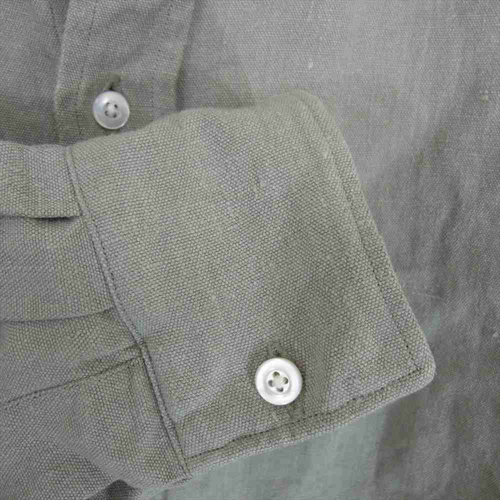 ユーゲン SHIRT 065 Linen Rob リネン 長袖 ロング シャツ ジャケット カーキ系 2【中古】