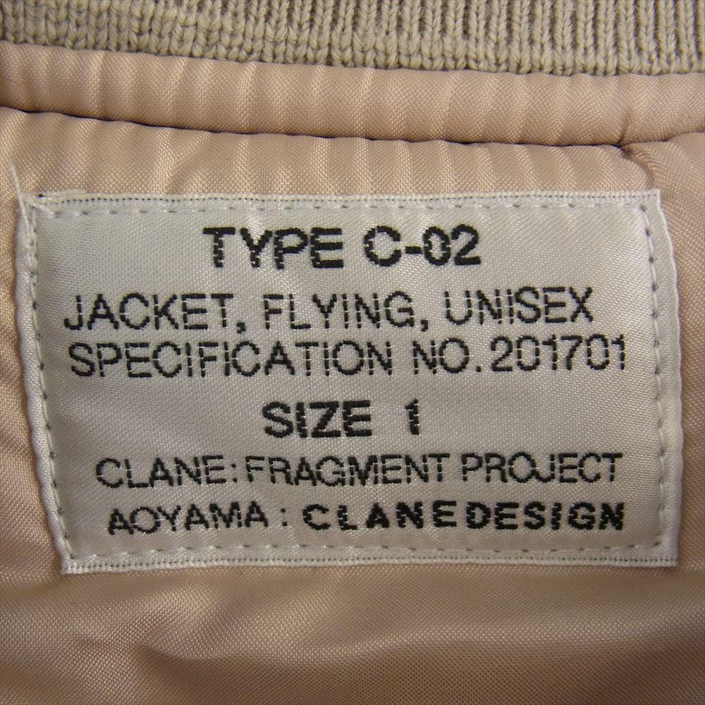 クラネ FRAGMENT フラグメント 藤原ヒロシ MA-1 フライト ボンバー ジャケット ブルゾン ブラック ブラック系 1【中古】