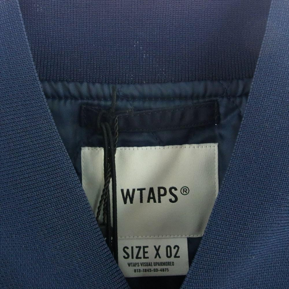 WTAPS ダブルタップス 21AW 212TQDT-JKM01 TEAM JACKET NYLON TWILL クロスボーン 刺繍 ボンバー ジャケット チームジャケット ネイビー系 M【新古品】【未使用】【中古】