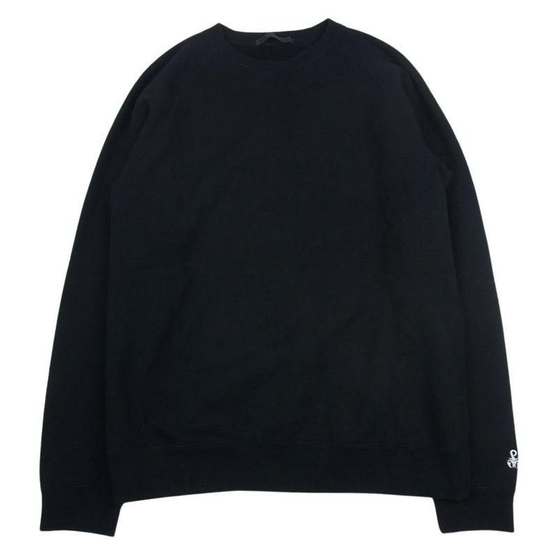 SOPHNET. ソフネット 19AW SOPH-192022 ELBOW PATCH CREW NECK SWEAT エルボーパッチ クルーネック スウェット ブラック系 L【中古】