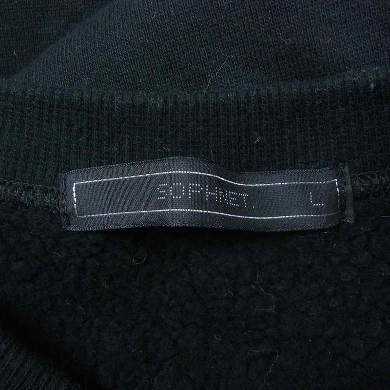 SOPHNET. ソフネット 19AW SOPH-192022 ELBOW PATCH CREW NECK SWEAT エルボーパッチ クルーネック スウェット ブラック系 L【中古】