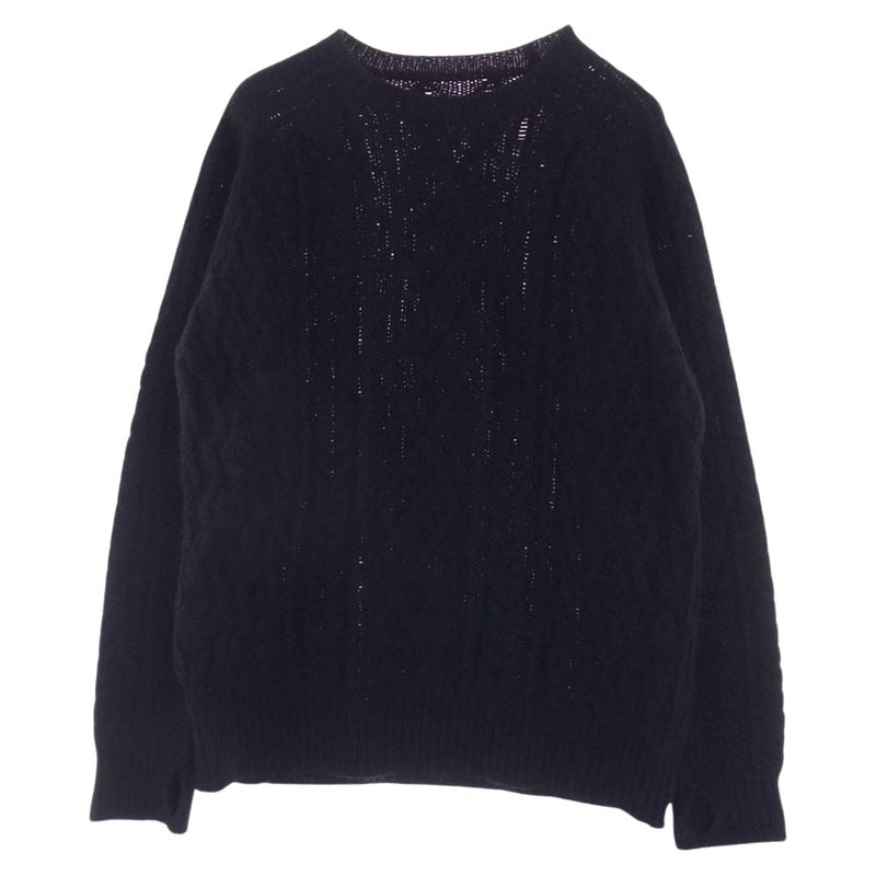 SOPHNET. ソフネット SOPH-156133 BIG FISHERMAN CREW NECK KNIT ビッグ フィッシャーマン クルーネック ニット セーター モヘア モヘヤ ブラック系 M【中古】