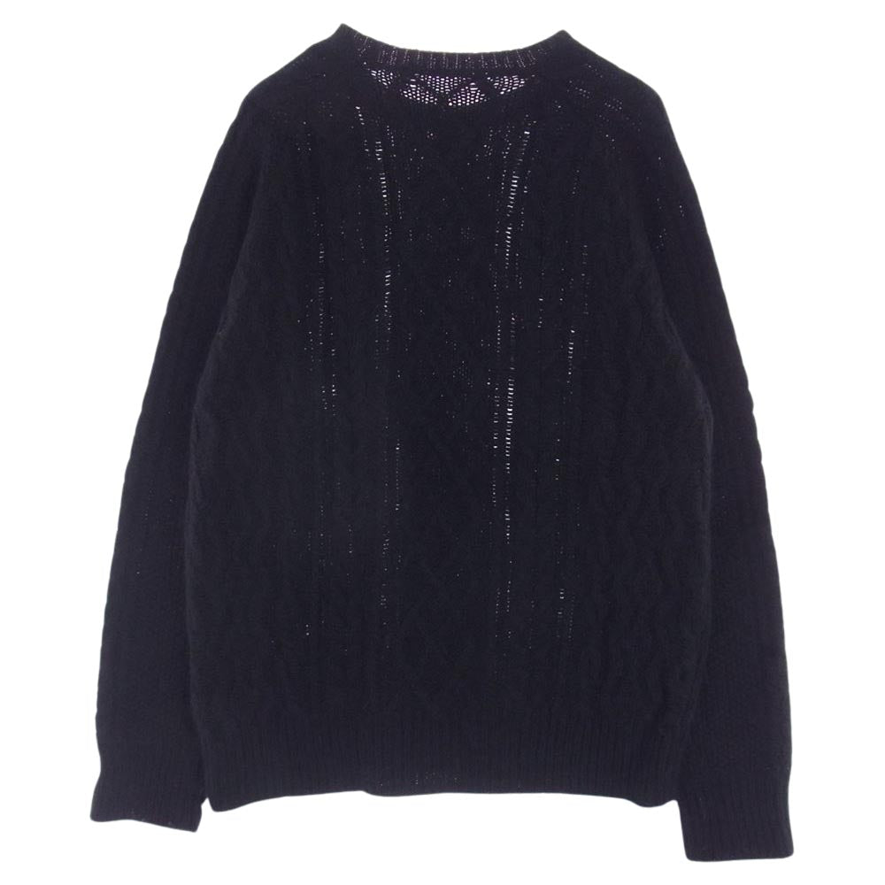 SOPHNET. ソフネット SOPH-156133 BIG FISHERMAN CREW NECK KNIT ビッグ フィッシャーマン クルーネック ニット セーター モヘア モヘヤ ブラック系 M【中古】