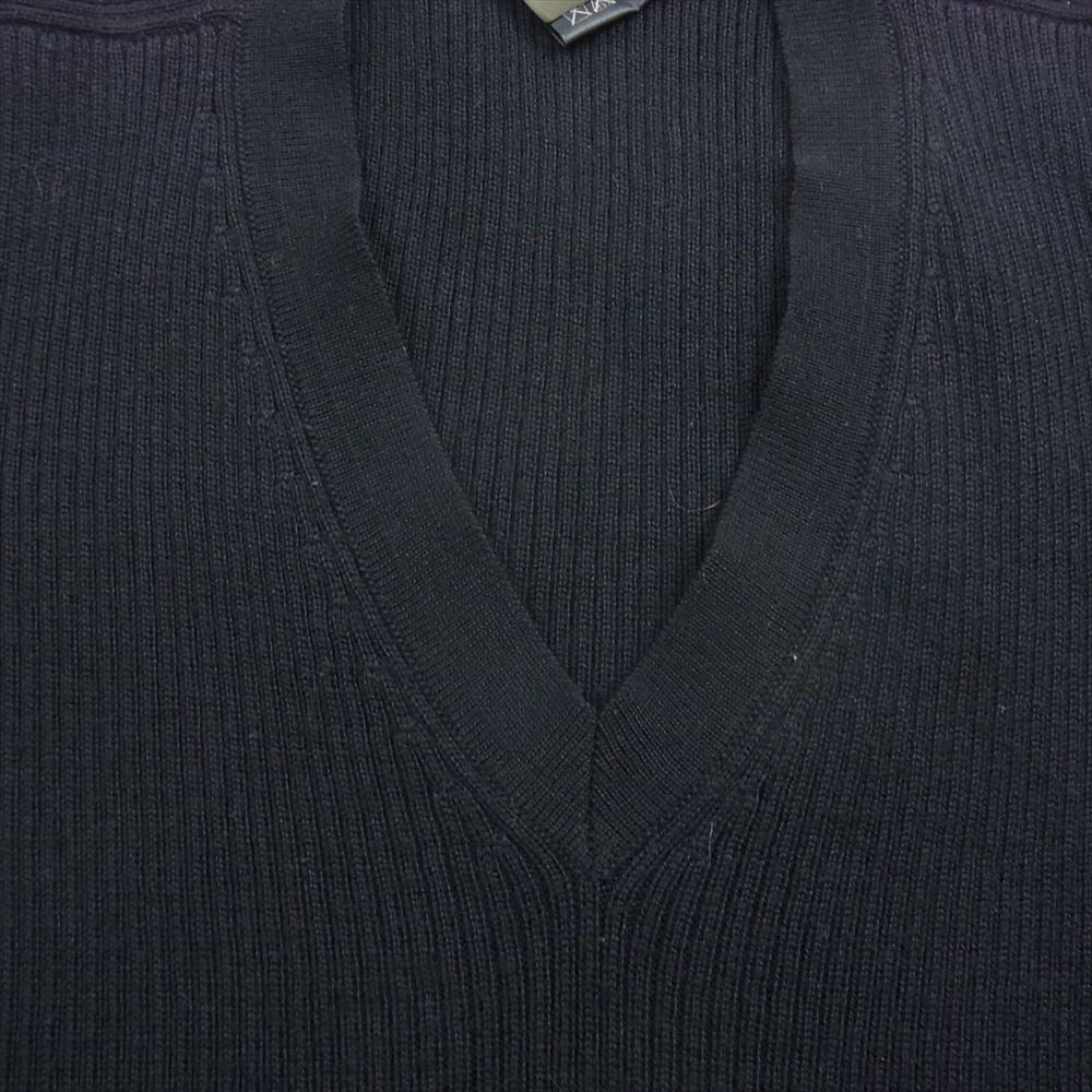 GUCCI グッチ 114776.21979 Vネック カシミヤ混 ウール ニット セーター ブラック系 M【中古】