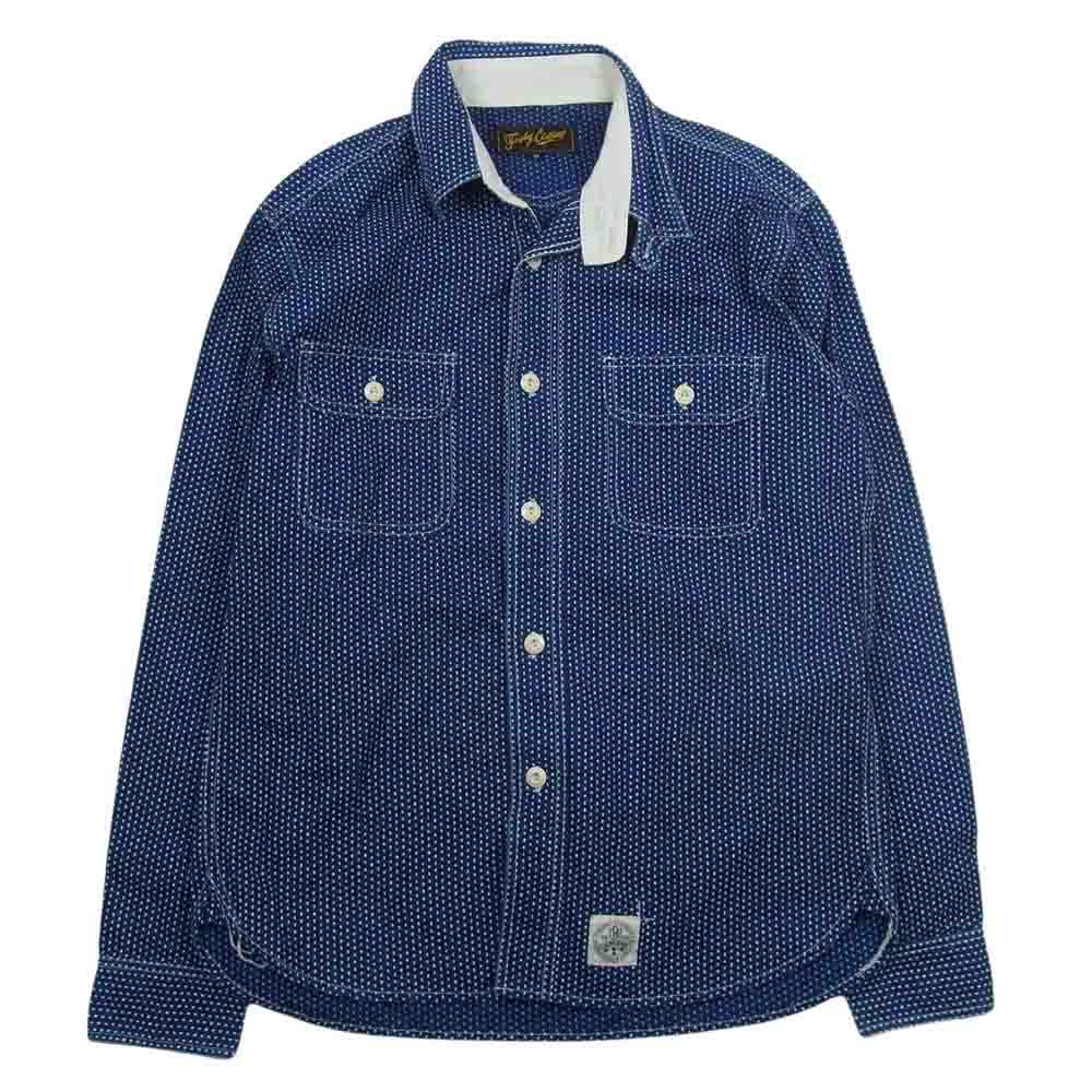 トロフィークロージング ドット 長袖 ブラウス シャツ ブルー系 S【中古】