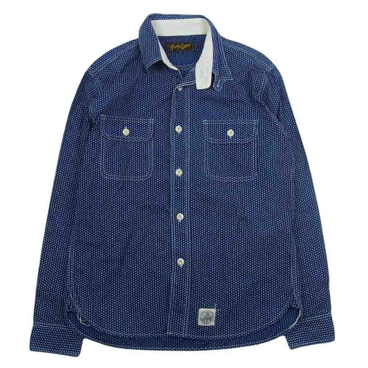 トロフィークロージング ドット 長袖 ブラウス シャツ ブルー系 S【中古】