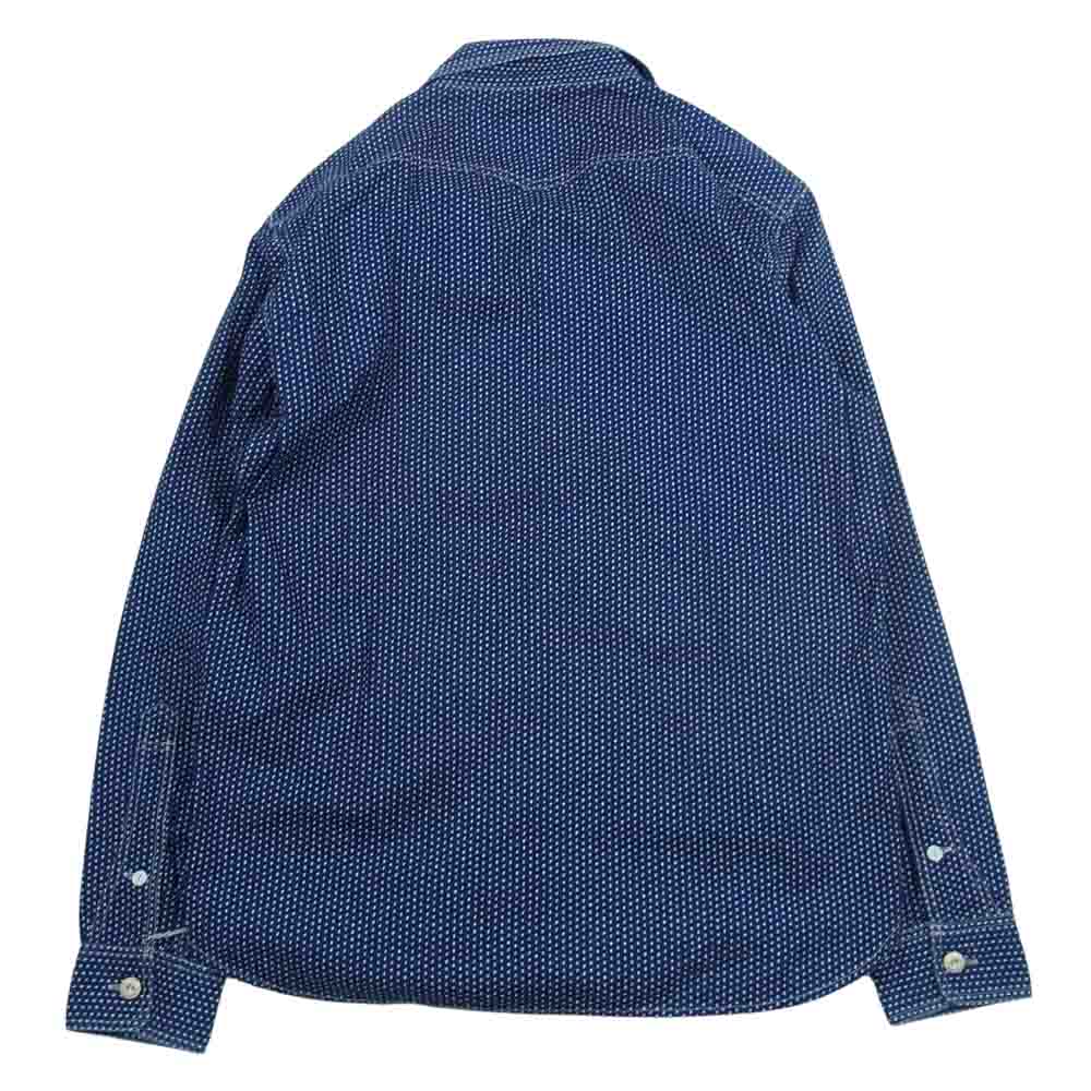 トロフィークロージング ドット 長袖 ブラウス シャツ ブルー系 S【中古】