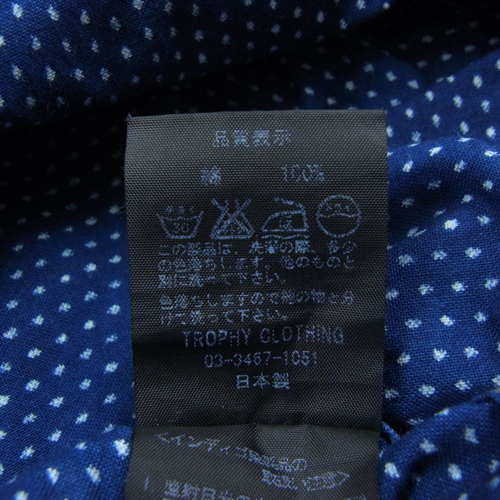 トロフィークロージング ドット 長袖 ブラウス シャツ ブルー系 S【中古】