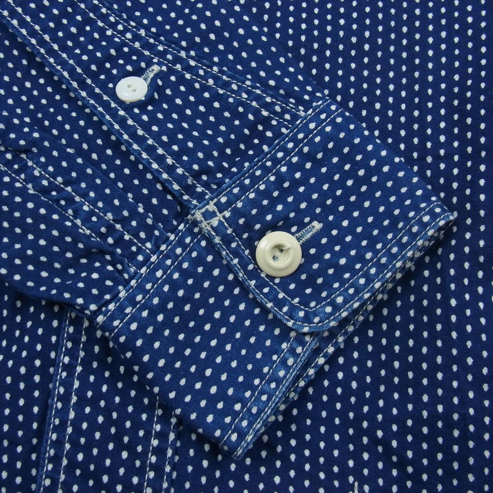 トロフィークロージング ドット 長袖 ブラウス シャツ ブルー系 S【中古】