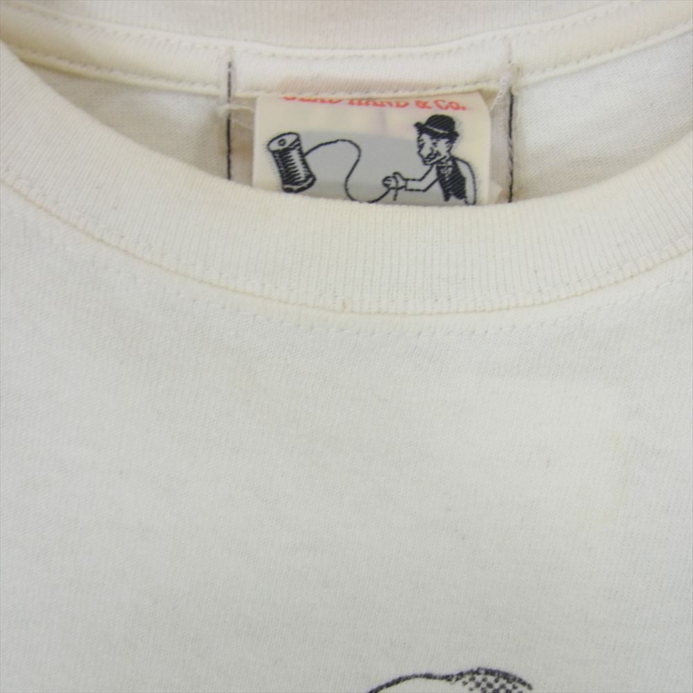 GLADHAND & Co. グラッドハンド × GANGSTERVILLE ギャングスタービル ガールプリント 長袖 Tシャツ ロングスリーブ ロンT オフホワイト系 S【中古】