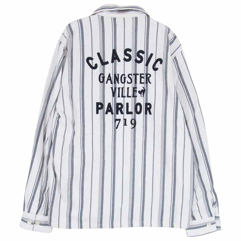 GANGSTERVILLE ギャングスタービル 17AW GSV-17-AW-28 Classic Parlor Stripe Shirts クラシック パーラー ストライプ シャツ 長袖 ホワイト系 ネイビー系 S【中古】