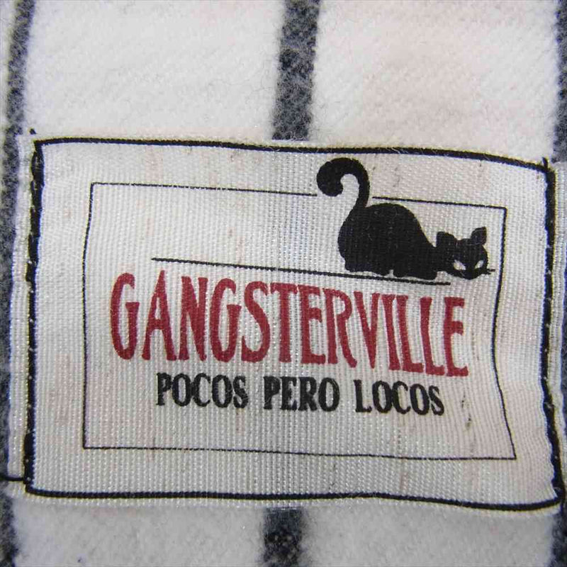 GANGSTERVILLE ギャングスタービル 17AW GSV-17-AW-28 Classic Parlor Stripe Shirts クラシック パーラー ストライプ シャツ 長袖 ホワイト系 ネイビー系 S【中古】