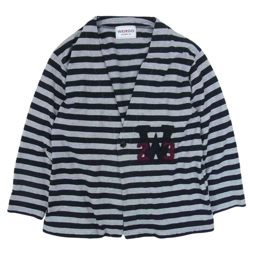 WEIRDO ウィアード 20SS WRD-20-SS-22 Ringing Clown L/S Cardigan リンギング クラウン カーディガン ボーダー ブラック系 グレー系 S【中古】
