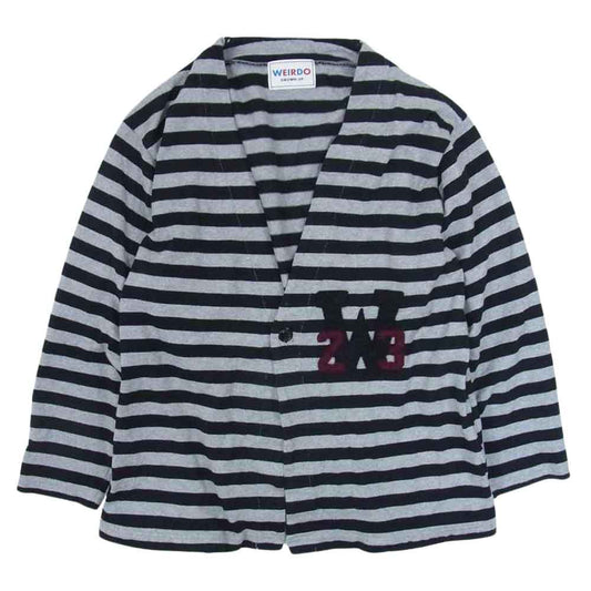 WEIRDO ウィアード 20SS WRD-20-SS-22 Ringing Clown L/S Cardigan リンギング クラウン カーディガン ボーダー ブラック系 グレー系 S【中古】