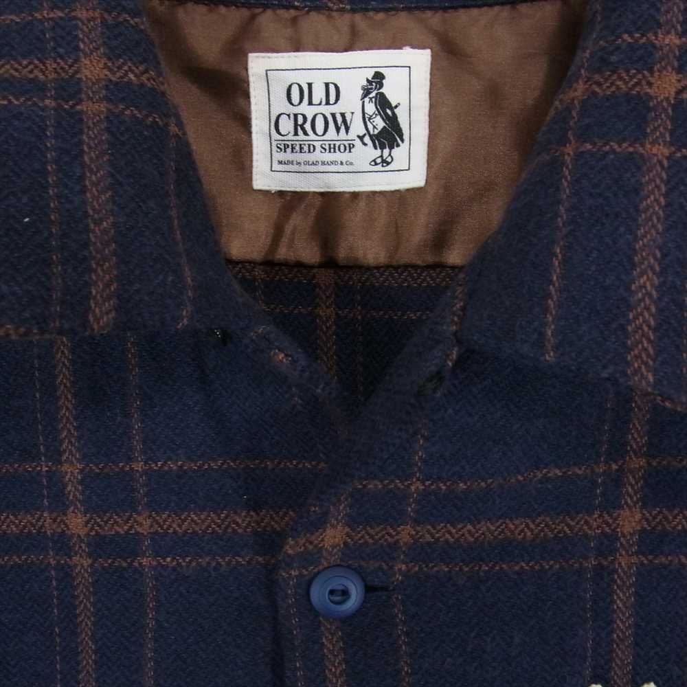 オールドクロー 18AW 0C-18-AW-13 チェック フランネル シャツ 長袖 ロゴ刺繍 ネイビー系 ブラウン系 S【中古】
