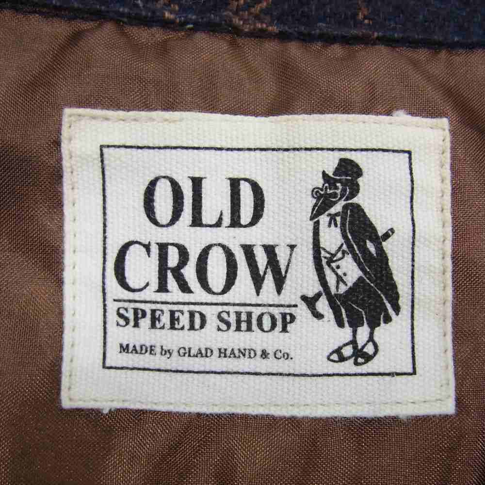 オールドクロー 18AW 0C-18-AW-13 チェック フランネル シャツ 長袖 ロゴ刺繍 ネイビー系 ブラウン系 S【中古】