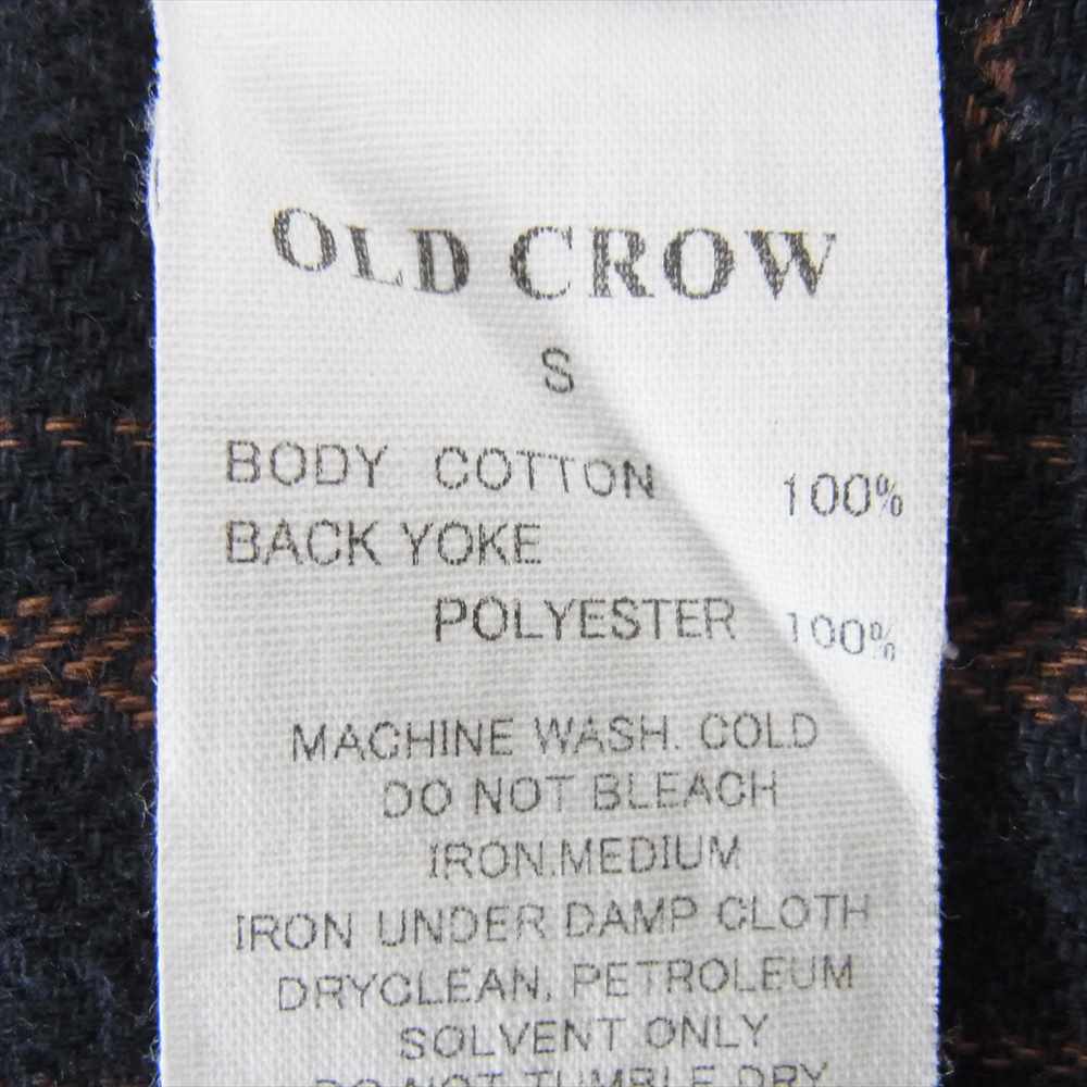 オールドクロー 18AW 0C-18-AW-13 チェック フランネル シャツ 長袖 ロゴ刺繍 ネイビー系 ブラウン系 S【中古】