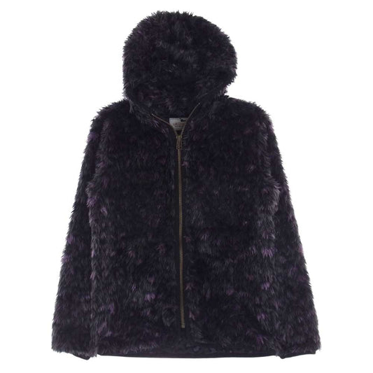 GANGSTERVILLE ギャングスタービル 18AW GSV-18-AW-24 RISE ABOVE SHAGGY PARKA シャギー ジップアップ パーカー レオパード ブラック/パープル S【中古】