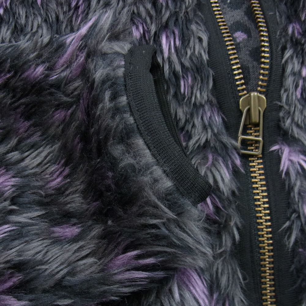 GANGSTERVILLE ギャングスタービル 18AW GSV-18-AW-24 RISE ABOVE SHAGGY PARKA シャギー ジップアップ パーカー レオパード ブラック/パープル S【中古】