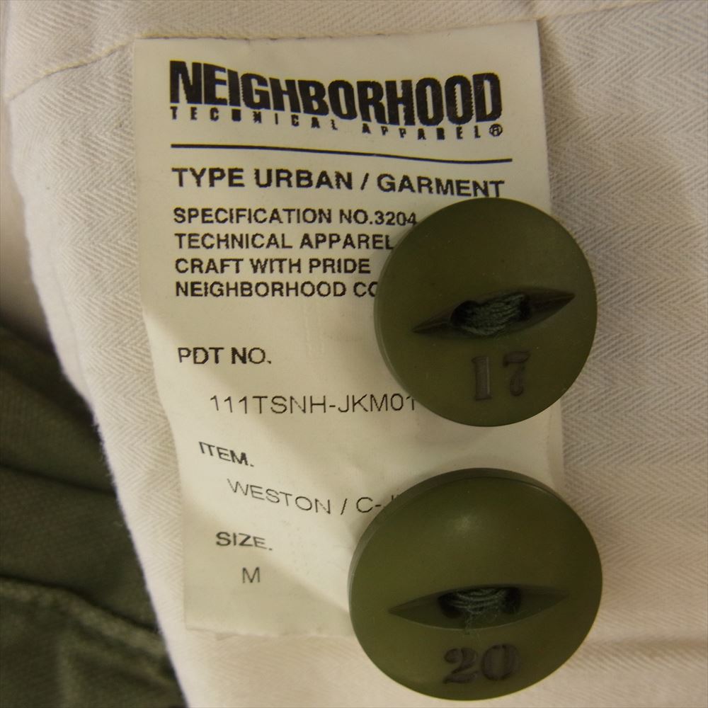NEIGHBORHOOD ネイバーフッド 111TSNH-JKM01 WESTON C-JKT ウェストン モッズコート ジャケット カーキ系 M【中古】