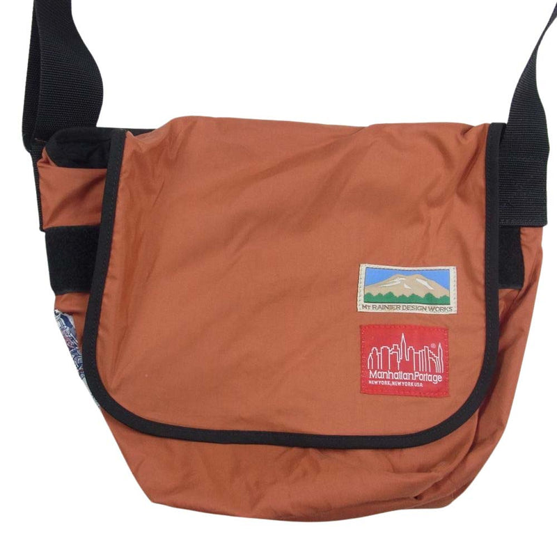 Manhattan Portage マンハッタンポーテージ Mt. Rainier Design マウントレーニアデザイン ナイロン ショルダー バッグ オレンジ系【中古】