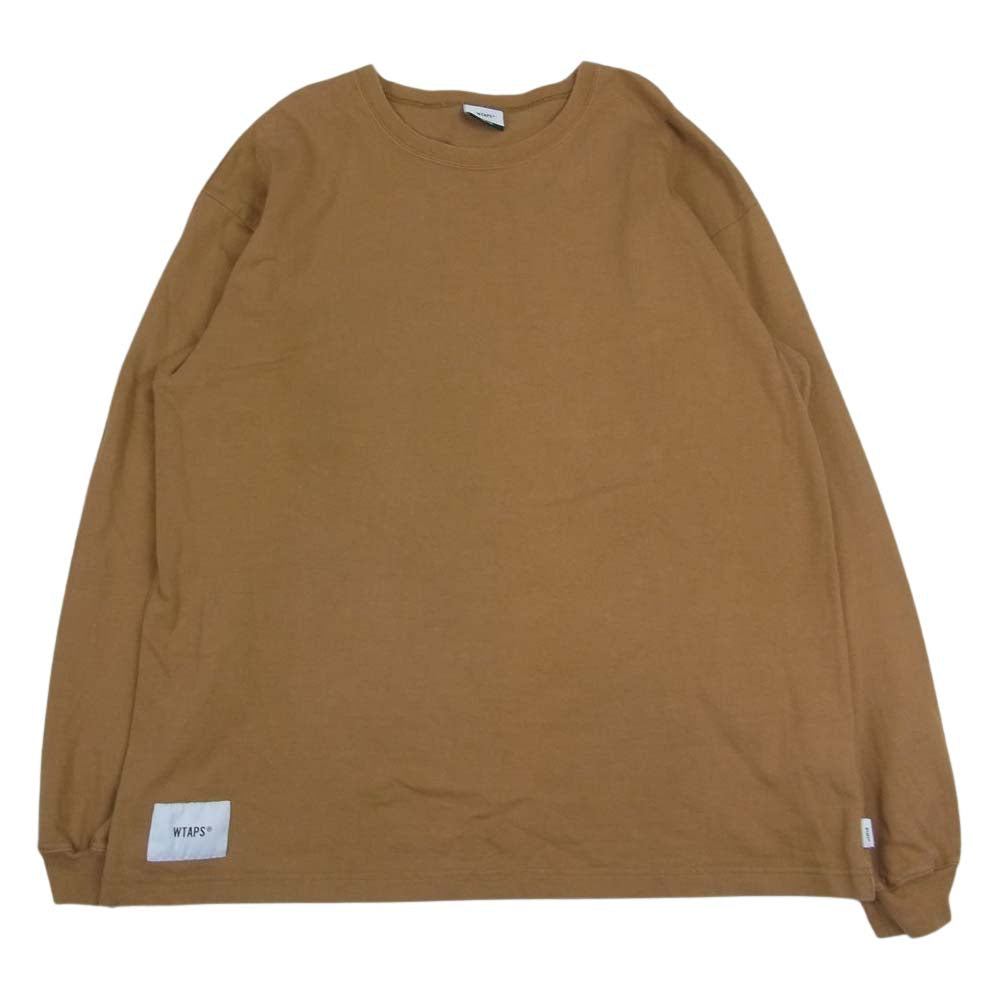 WTAPS ダブルタップス 19SS 191ATDT-CSM06  BLANK LS 01 TEE COTTON 長袖 Tシャツ カットソー ロンT ブラウン系 02【中古】