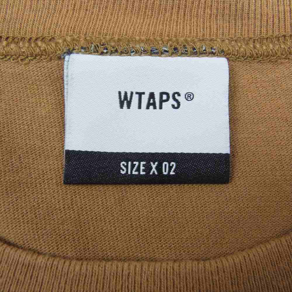 WTAPS ダブルタップス 19SS 191ATDT-CSM06  BLANK LS 01 TEE COTTON 長袖 Tシャツ カットソー ロンT ブラウン系 02【中古】