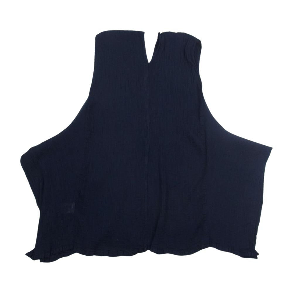 ISSEY MIYAKE イッセイミヤケ MI31FE491 me ミー 楊柳 クレープ ロング ベスト ネイビー系【中古】